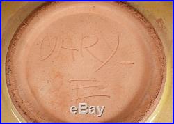 Big Vintage Mary E Erckenbrack California Studio Art Pottery Bowl Sgraffito 14
