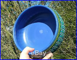 BITOSSI blue bowl aldo londi vtg italian pottery mid century modern table art