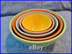 Bauer Pottery Vtg. 40s Ringware Design Nesting Mixing Bowls Complete Set of 5