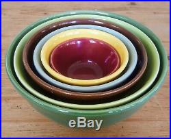Bauer Pottery Vtg. 40s Ringware Design Nesting Mixing Bowls Complete Set of 6
