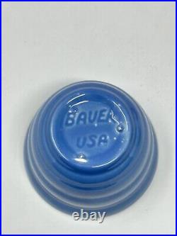 Bauer USA Pottery Ringware Beehive Custard Cups Lot Of 7 Vintage Pink Blue Gray