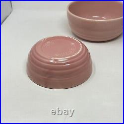 Bauer USA Pottery Ringware Beehive Pink Serving Mixing Bowls Lot Of 5 Vintage
