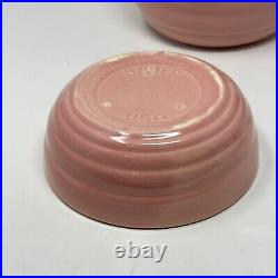 Bauer USA Pottery Ringware Beehive Pink Serving Mixing Bowls Lot Of 5 Vintage