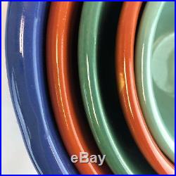 Bauer Vintage 40s Ringware Nesting Mixing Bowls Complete Set of 5 Cobalt Blue