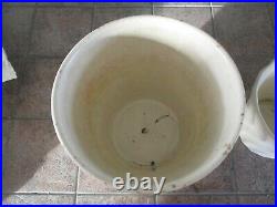 Bauer Vintage California Swirl Pot Planter Pottery #8, 6 Set Matte White