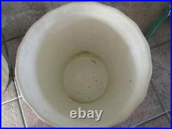 Bauer Vintage California Swirl Pot Planter Pottery #8, 6 Set Matte White