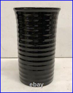 Bauer Vintage Cylinder Vase Black California Pottery