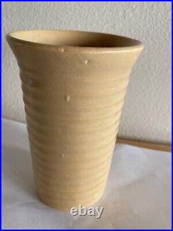 Bauer Vintage Cylinder Vase Pale Yellow California
