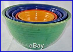 Bauer Vintage Ringware Nesting Mixing Bowls Set of 4 Cobalt Blue