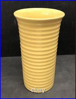 Bauer Vintage Tall Cylinder Vase Yellow California Pottery