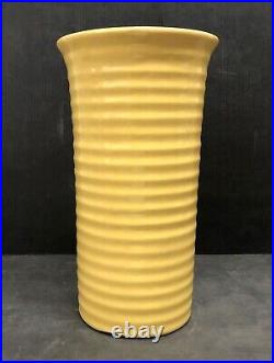 Bauer Vintage Tall Cylinder Vase Yellow California Pottery