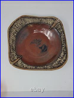 Beautiful Art Pottery Centerpiece Bowl Signed SP Vintage Dated 02