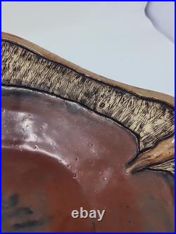 Beautiful Art Pottery Centerpiece Bowl Signed SP Vintage Dated 02