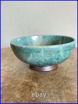 Ben Owen III Blue Flambe Small Oriental Trinket Bowl 2H x 4.5W Signed 1990