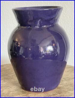 Ben Owen III Early Royal Blue Purple 6.25H x 4.5W Vase Urn Signed