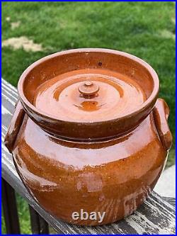 Ben Owen Master Potter Tobacco Spit Large Bean Pot 7H x 7.5W 1960-1972