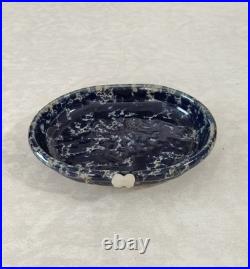 Bennington Pottery Lot Blue Agate Glaze Crocks, Mugs, Pouring Bowl, Cup & Saucer