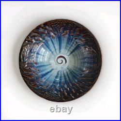 Bill Campbell Signed Art Pottery Glaze Spiral Bowl/Centerpiece Earth Wind & fire