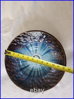 Bill Campbell Signed Art Pottery Glaze Spiral Bowl/Centerpiece Earth Wind & fire