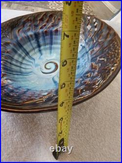 Bill Campbell Signed Art Pottery Glaze Spiral Bowl/Centerpiece Earth Wind & fire