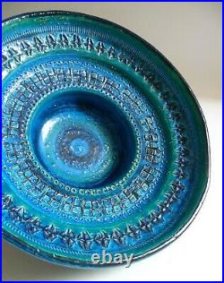 Bitossi Pottery Italy Vintage Rimini Blue Large 10.5 BOWL. Aldo Londi 1960's