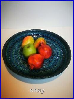 Bitossi rimini blu Aldo Londi XL Charger Fruit Bowl 14 36cm mid century vintage