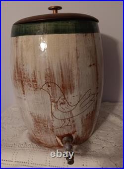 Blair Ceramics Primitive Bird Water Cooler HTF Made In Ozarks