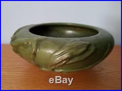 Bowl PETERS & REED Pottery VINES PERECO Matte GREEN Arts & Crafts Mission Vtg