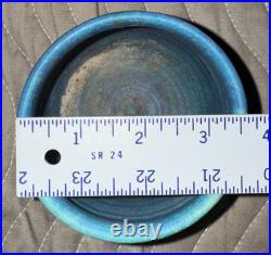 Bowl or Mug JT Abernathy Studio Pottery Ann Arbor 3x3.5 Vtg Signed Blue on Blue