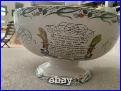 Burgess & Leigh Farmers Arms 12 Punch Bowl, 12 cups, God Speed The Plough