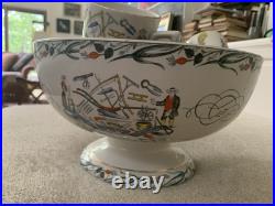 Burgess & Leigh Farmers Arms 12 Punch Bowl, 12 cups, God Speed The Plough