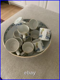 Burgess & Leigh Farmers Arms 12 Punch Bowl, 12 cups, God Speed The Plough