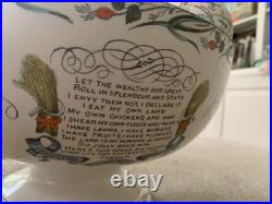 Burgess & Leigh Farmers Arms 12 Punch Bowl, 12 cups, God Speed The Plough