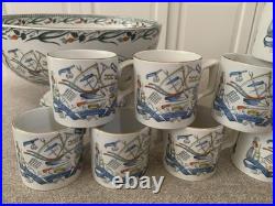 Burgess & Leigh Farmers Arms 12 Punch Bowl, 12 cups, God Speed The Plough