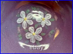 Bybee Pottery Purple glaze with floral design Mixing Bowl signed by Bybee pott