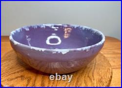 Bybee Pottery Purple glaze with floral design Mixing Bowl signed by Bybee pott