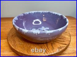 Bybee Pottery Purple glaze with floral design Mixing Bowl signed by Bybee pott