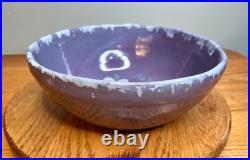 Bybee Pottery Purple glaze with floral design Mixing Bowl signed by Bybee pott