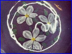 Bybee Pottery Purple glaze with floral design Mixing Bowl signed by Bybee pott