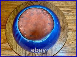 Bybee Pottery Purple glaze with floral design Mixing Bowl signed by Bybee pott