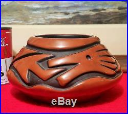 CG Native American Jemez Pueblo Pottery Loretto vtg bowl vase art standing rock