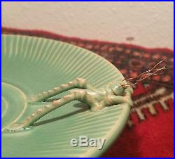 CRICKET vtg studio art pottery insect pedestal table bowl grasshopper seattle