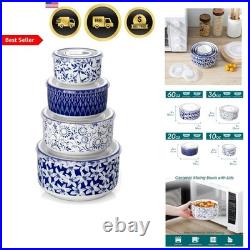 Ceramic Nesting Bowls with Lids Set of 4, Serving Bowls for Food Storage, Pre