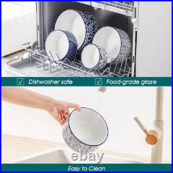 Ceramic Nesting Bowls with Lids Set of 4, Serving Bowls for Food Storage, Pre