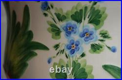 Chelsea House Porcelain Compote Bowl with Handles Flowers Italy Vintage