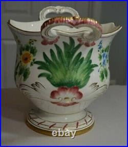 Chelsea House Porcelain Compote Bowl with Handles Flowers Italy Vintage