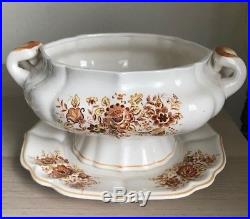 China Soup Bowl Set Lid Underplate And Ladle Oval Tureen Made in Japan Vintage