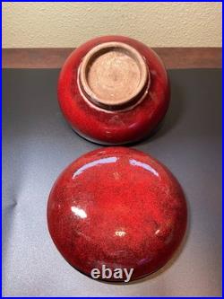 Chinese Porcelian GE-Ware with Oxblood Red Glaze Covered Bowl