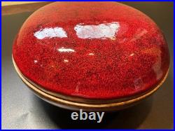 Chinese Porcelian GE-Ware with Oxblood Red Glaze Covered Bowl