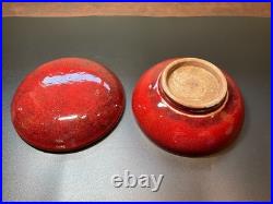 Chinese Porcelian GE-Ware with Oxblood Red Glaze Covered Bowl